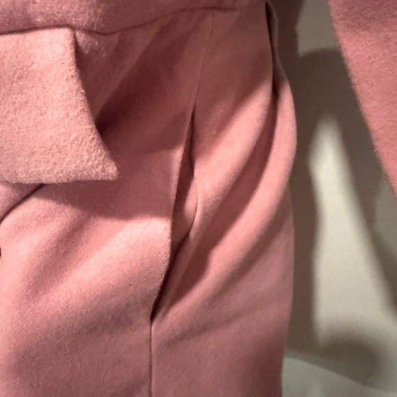 City Chic Blush Pink Coat with Faux Fur Trim - Picture 4 of 11